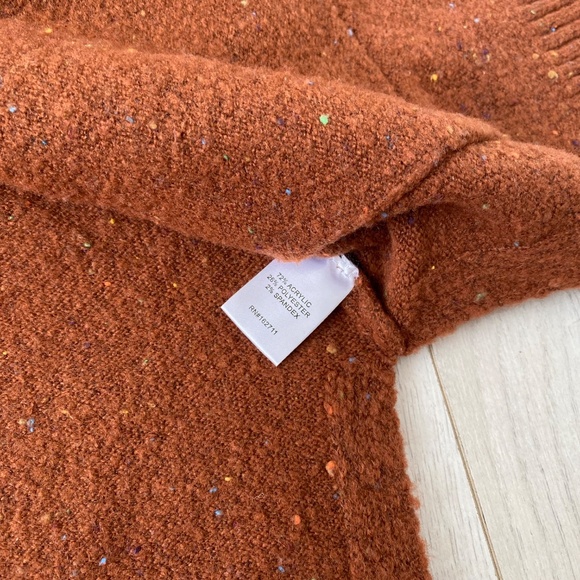 Burnt Orange Pocket Front Speckled Sweater Cardigan - Picture 4 of 14